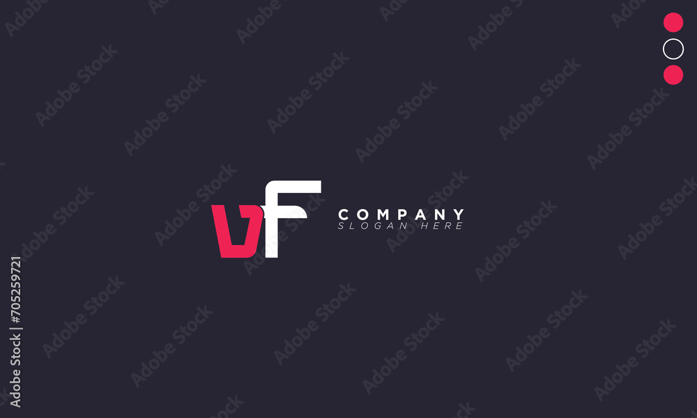 VF Alphabet letters Initials Monogram logo FV, V and F VF Alphabet letters Initials Monogram logo FV, V and F