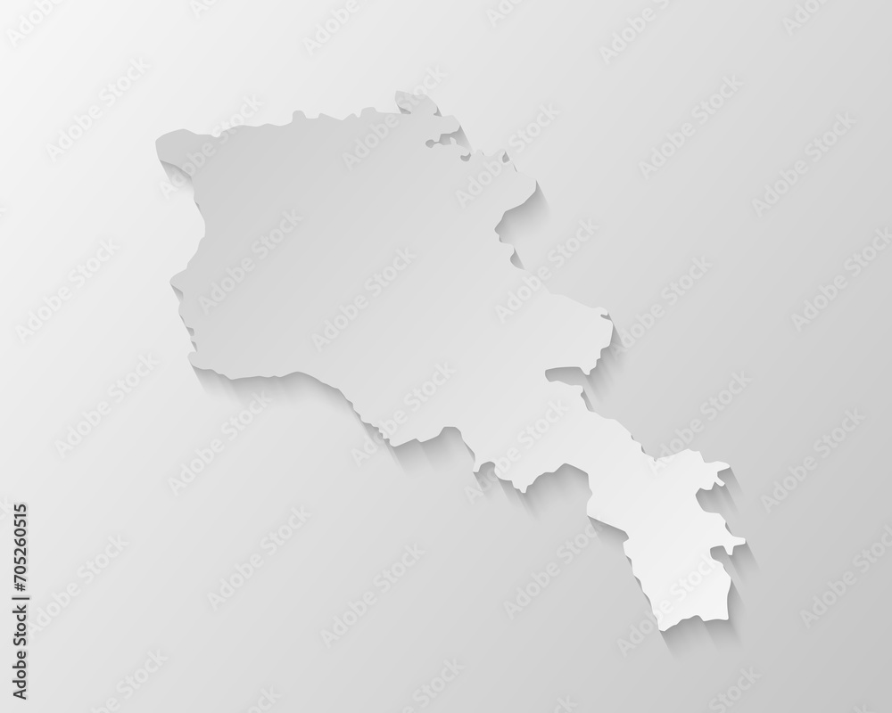 Minimal white map Armenia, template Asia country