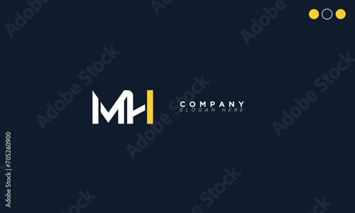 MH Alphabet letters Initials Monogram logo HM, M and H
