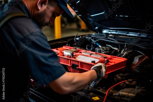 mechanic fixing a car