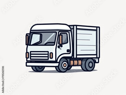 Minimal Simple Hand-Drawn Truck Illustration AI Generated