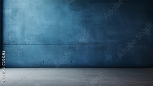 Minimalistic Blue Concrete Wall Background for Product Presentation AI Generated