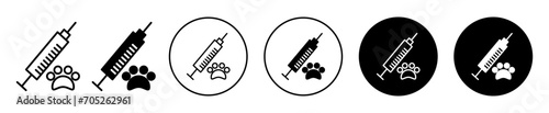 animal injection flat line icon set. animal injection Thin line illustration vector