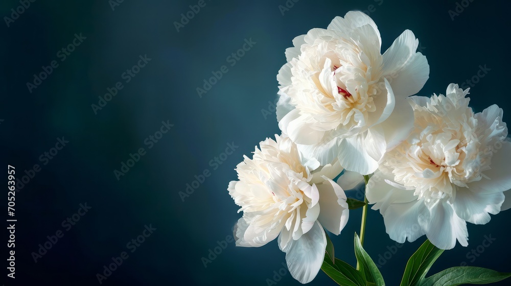 Elegant design with white peonies Elegant design with white peonies