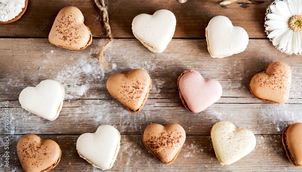 heart shaped macarons, 16;9 widescreen wallpaper / backdrop