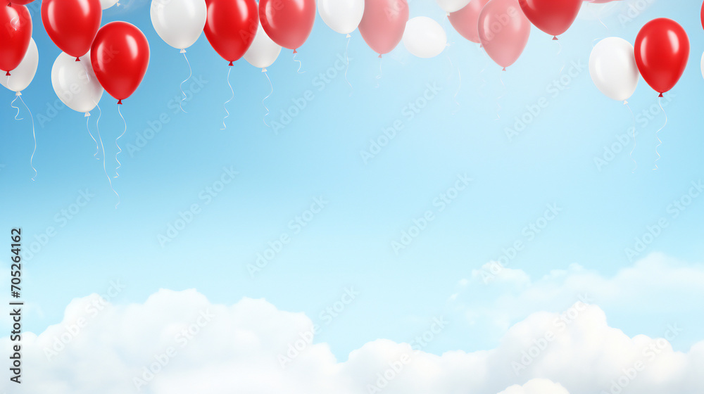 National Balloon Ascension banner template. with lots of empty copy space for text. Generative AI