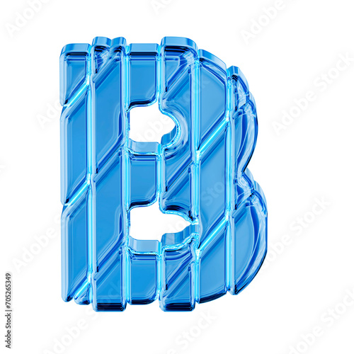 Blue symbol in a frame. letter b