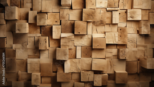 Textura abstrata composição de blocos de madeira clara photo