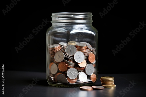 Jar filled with pennies