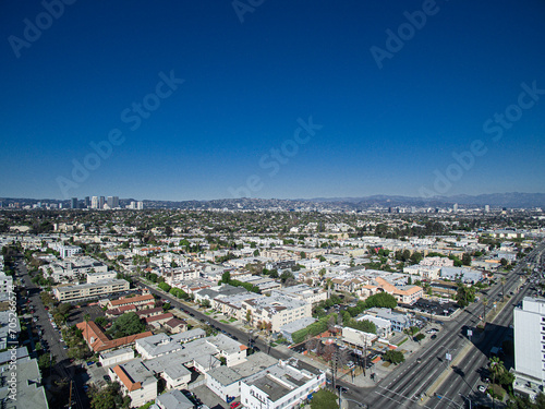 High angle shot of urban Los Angeles