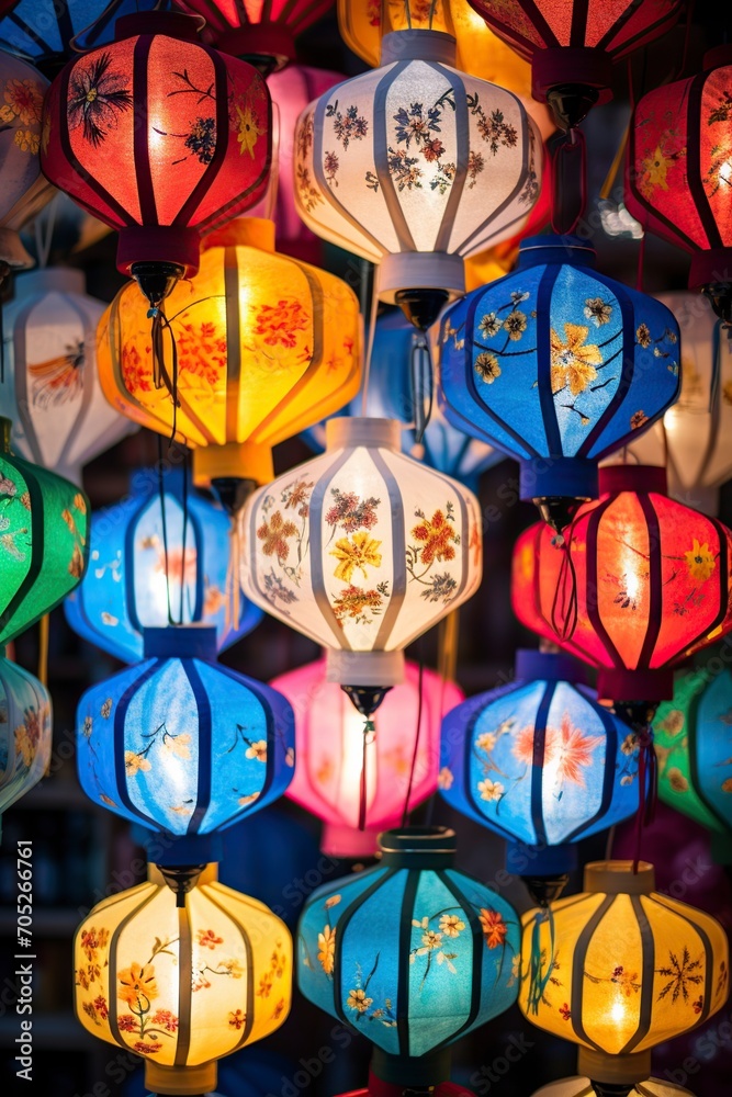 handmade silk lantern with artistic lighting