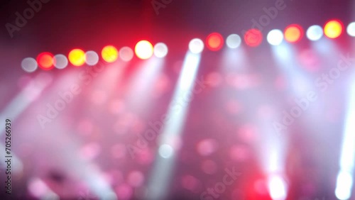 Stage lights at the music festival, colorful defocused background