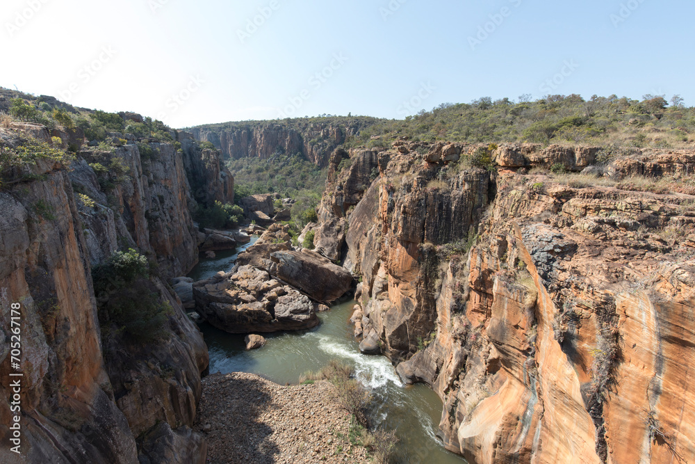 View of coloured rocks in blyde river canyon