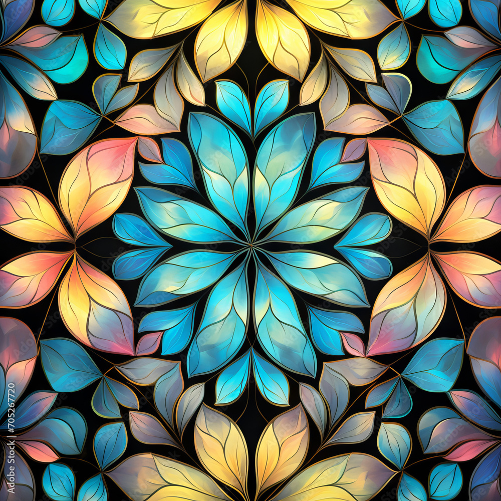 Kaleidoscope stained glass patterns