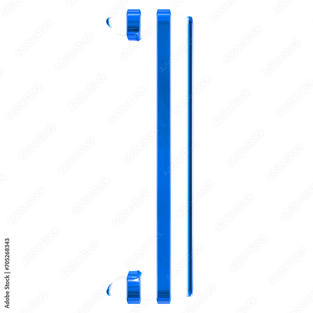 White symbol with thin blue vertical straps White symbol with thin blue vertical straps