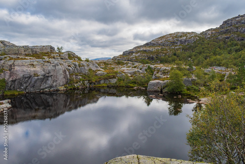 Obraz na płótnie Landscape of the Preikestolen (Norway) w salonie