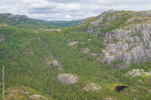 Obraz na płótnie Landscape of the Preikestolen (Norway) w salonie