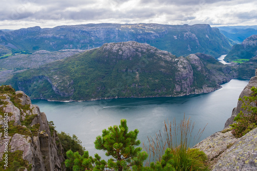 Obraz na płótnie Landscape of the Preikestolen (Norway) w salonie