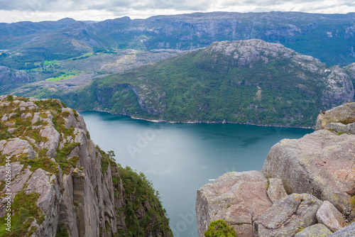 Obraz na płótnie Landscape of the Preikestolen (Norway) w salonie