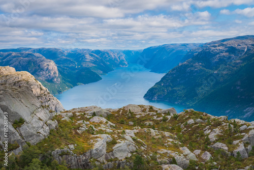 Obraz na płótnie Landscape of the Preikestolen (Norway) w salonie