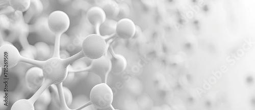 Generative AI, abstract molecular shape, single amino acid molecule. Chemistry medicine education	
 photo
