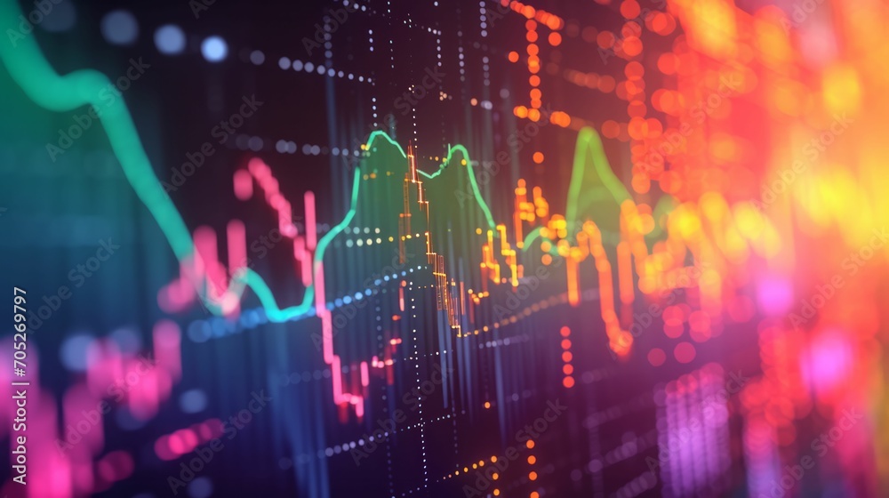 © Kanisorn - Visual metaphor for market fluctuation, with wavy lines and fluctuating graphs in abstract form © Kanisorn - Visual metaphor for market fluctuation, with wavy lines and fluctuating graphs in abstract form