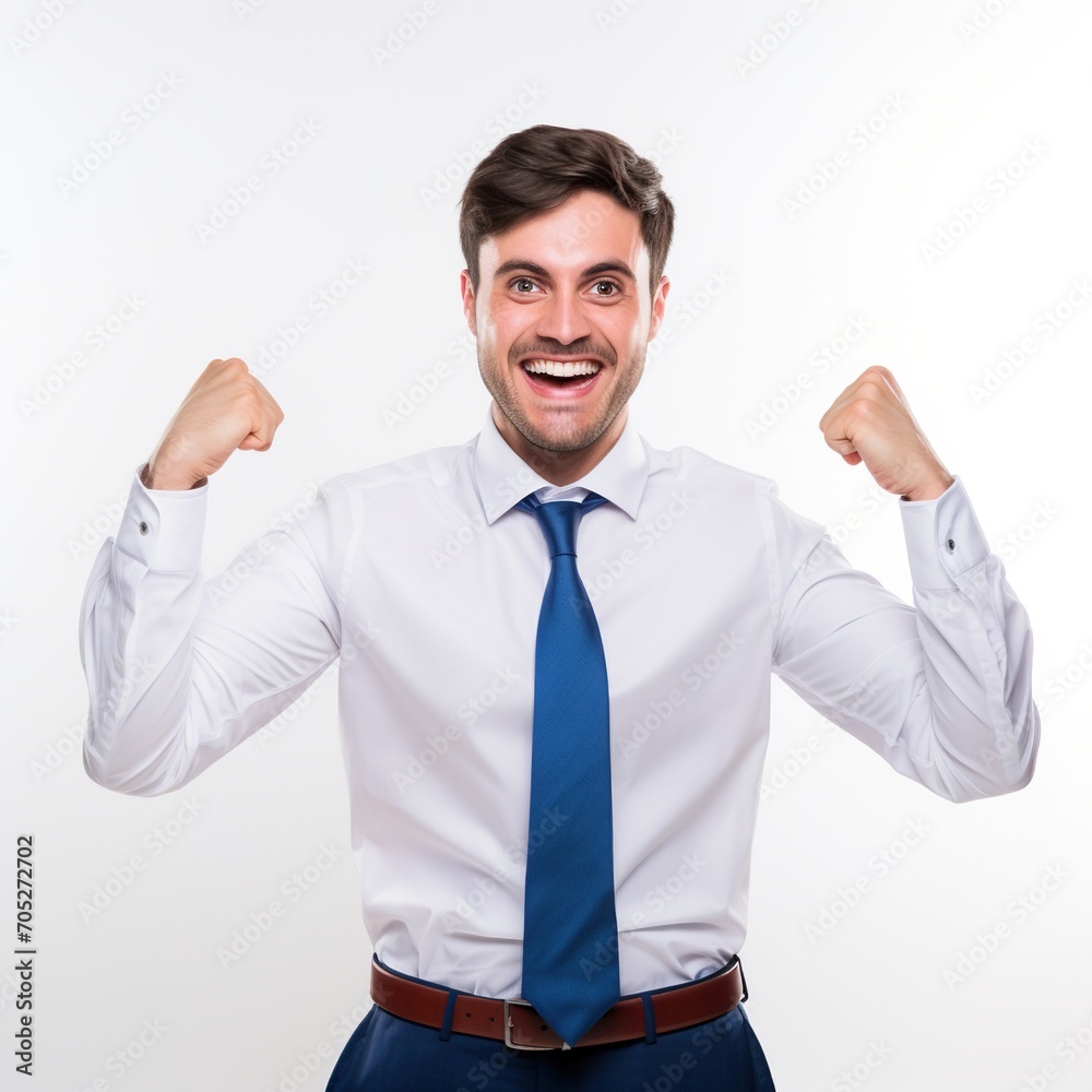 Businessman celebrating his success Businessman celebrating his success