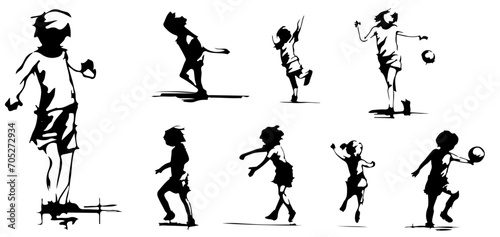 Vektorgrafik Silhouette Sportler Skizzengrafik Skizze Sketch 