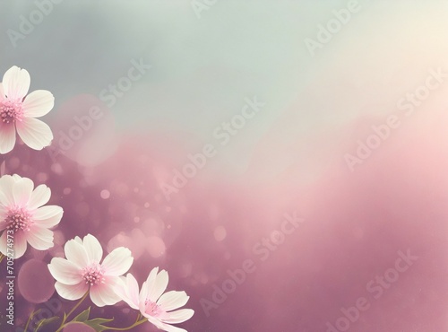 Pink flower graphic design background with copy space