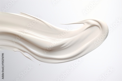 Face lotion cream sample, white cream sample on a light background, lotion texture, a smear of moisturizer closeup, beauty and skin care concept photo