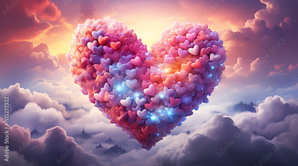 Fototapeta premium Valentine's Day, hearts, Valentine's Day background, wedding background, blank copy space