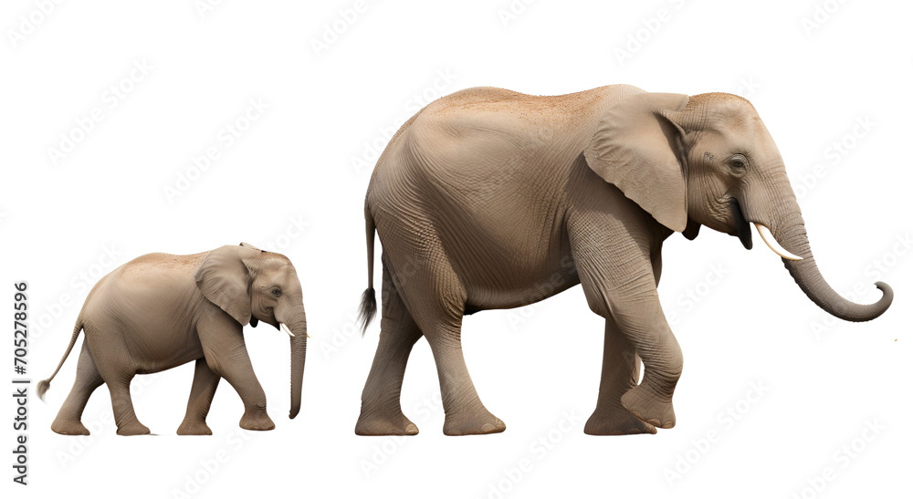 Obraz premium Mother elephant with her calf