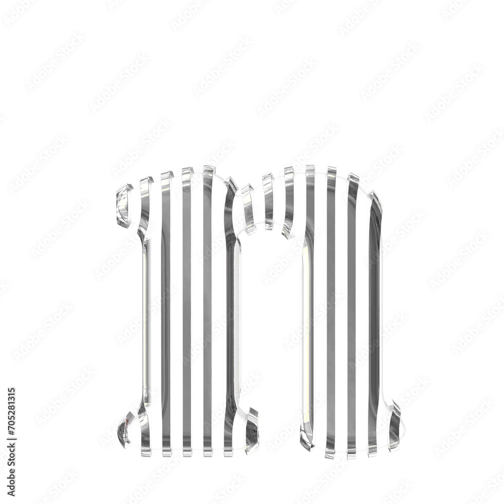 White symbol with gold vertical ultra thin straps. letter n White symbol with gold vertical ultra thin straps. letter n