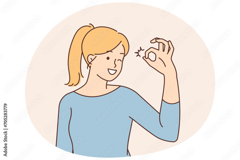 Smiling woman show ok hand gesture Smiling woman show ok hand gesture