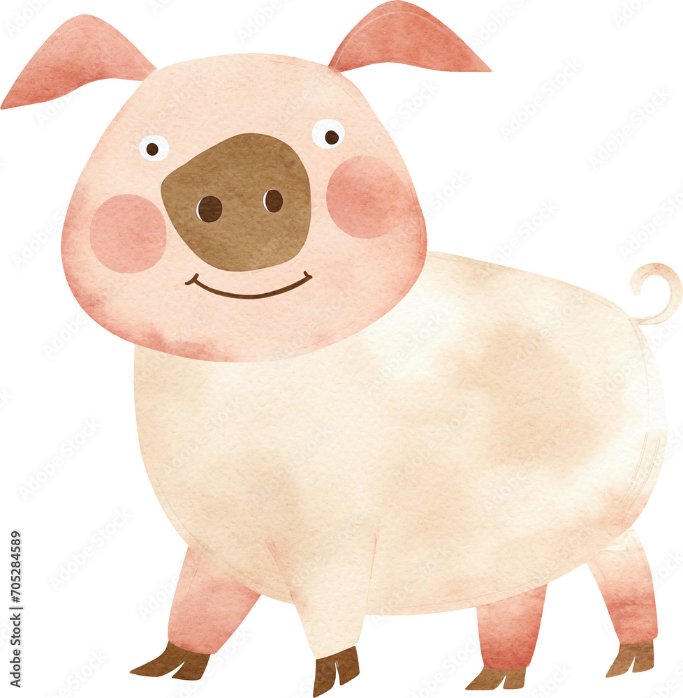 Naklejka premium Pig created with Generative AI technology