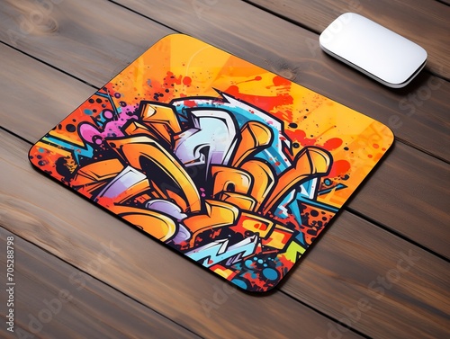 Ergonomic Mouse Pad Mockup for Comfortable Computing - AI Generated