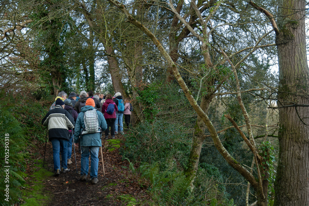 Groupe de randonneurs seniors en Bretagne