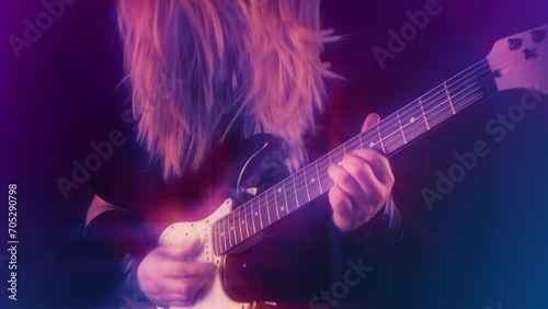 Hair Metal Guitarist Retro 1980s Effect
 photo