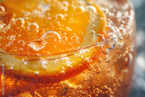 Citrus garnish detail, a close-up image highlighting the details of a Long Island Iced Tea.