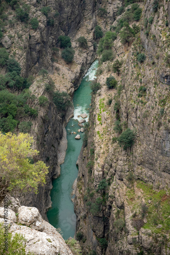 Panorama landscape of Tazı Kanyonu (aka Eagles Canyon, Tazi Canyon) and Bilgelik Vadisi (aka Wisdom Valley). Located in Köprülü Canyon National Park, Antalya, Turkey © enderbayindir