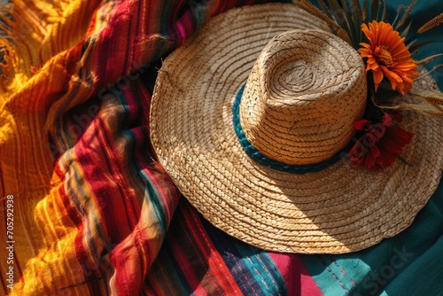 Mexican background, sombrero
