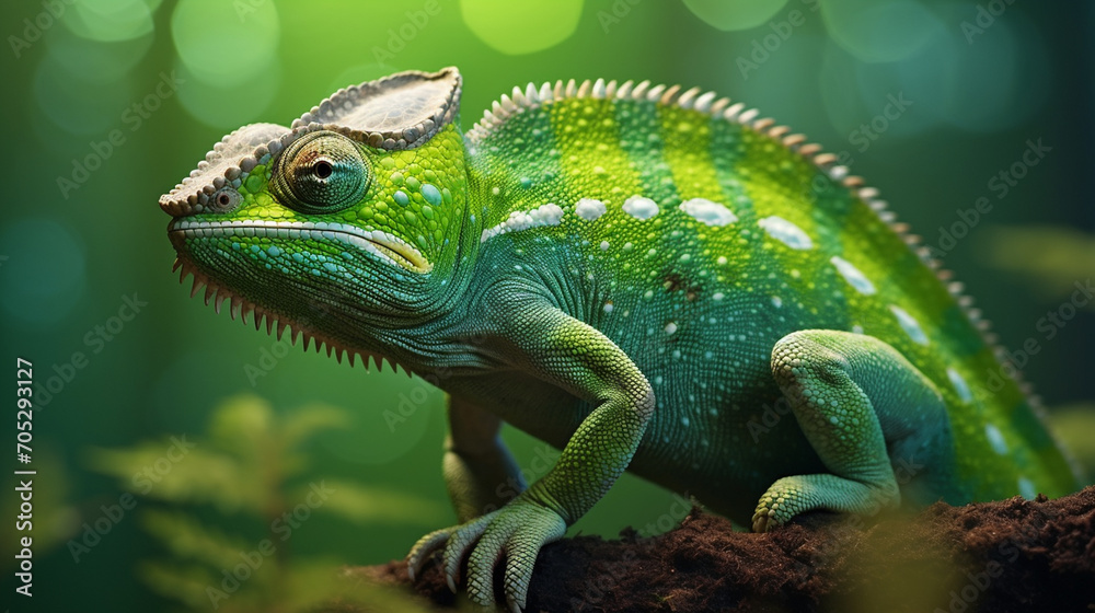portrait of a cute funny chameleon - Chamaeleo.Generative AI portrait of a cute funny chameleon - Chamaeleo.Generative AI