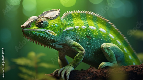 portrait of a cute funny chameleon - Chamaeleo.Generative AI © Артур Комис