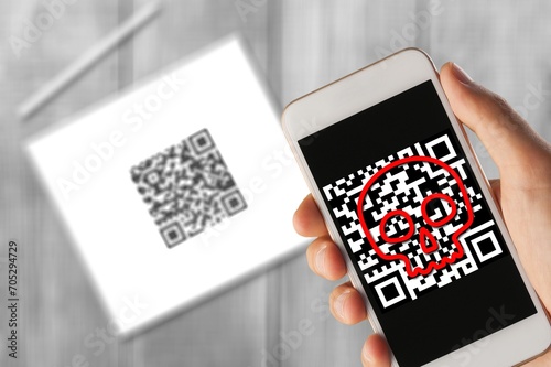 QR code concept - scanning apps with smartpone photo