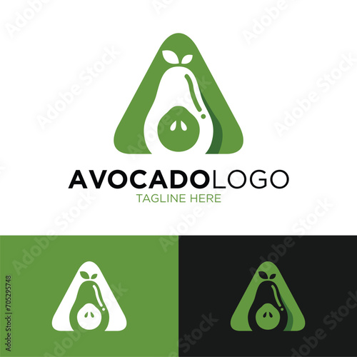 Letter A for Avocado Logo Design. Simple and Modern. Vector illustration