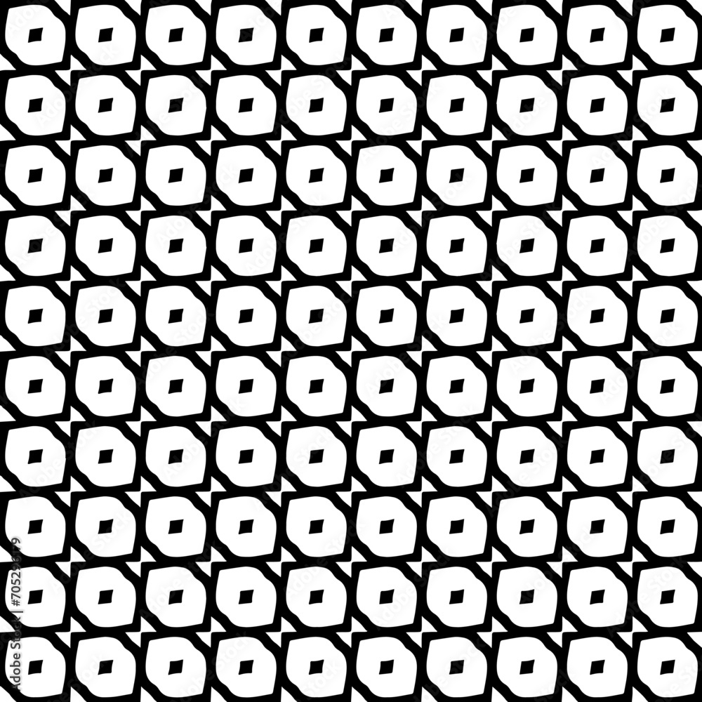 Naklejka premium Monochrome pattern, Abstract texture for fabric print, card, table cloth, furniture, banner, cover, invitation, decoration, wrapping.seamless repeating pattern.Black color.
