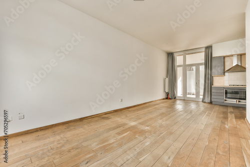 Wallpaper Mural Empty living room with hardwood floor and window Torontodigital.ca