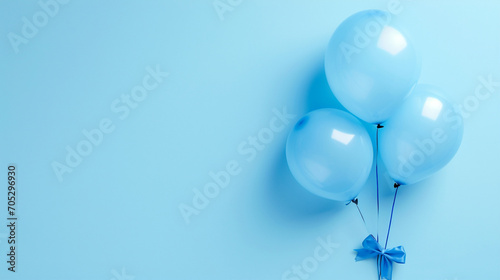 Blue balloons on a blue background