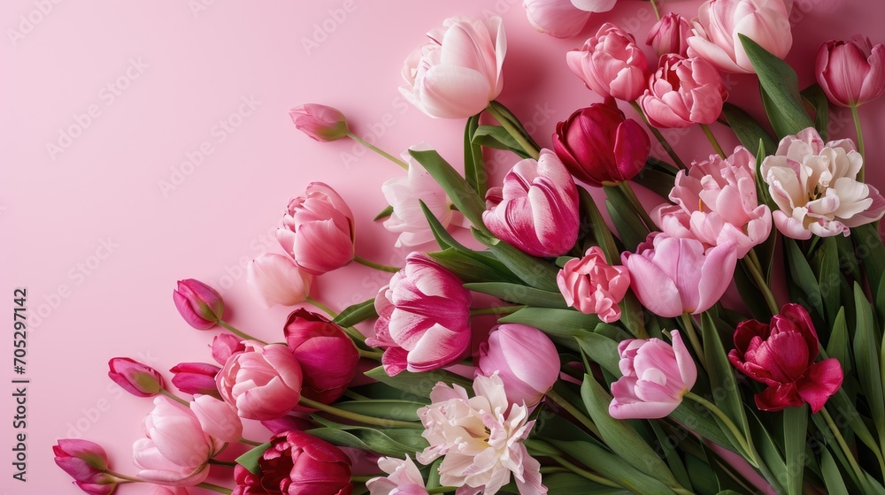 beautiful spring flowers tulips on paper background beautiful spring flowers tulips on paper background