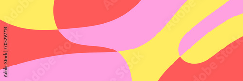 Hand drawn abstract colorful banner. Modern background with organic shapes. Contemporary artworks with creative elements pattern. Colored flat vector illustrations.